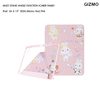 Gizmo Icarer Family  iPad เคสไอแพด Multistand Back Clear With Pencil Holder Black Case