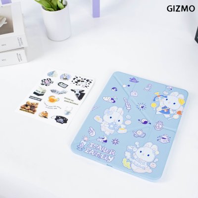 Gizmo Icarer Family  iPad เคสไอแพด Multistand Back Clear With Pencil Holder Black Case