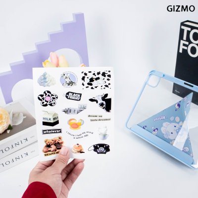 Gizmo Icarer Family  iPad เคสไอแพด Multistand Back Clear With Pencil Holder Black Case