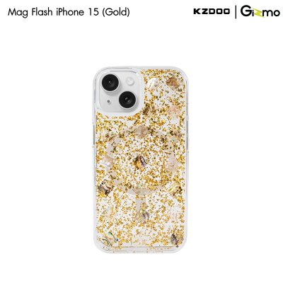 KZDOO Mag flash iPhone เคสใสกริตเตอร์ กันกระแทก เลนส์กล้องยกสูง มี Magsafe สำหรับไอโฟน 15