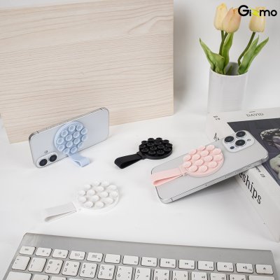 Gizmo GG-031 Magnetic Suction Phone Mount แผ่นดูดติดกระจกวางโทรศัพท์พร้อมสายคล้องมือซิลิโคน