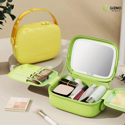 Fungoofun Make up Mirror Bag กระเป๋าใส่เครื่องสำอาง+กระจก+ไฟ 3 มิติ กระเป๋าจัดระเบียบเครื่องสำอาง กันน้ํา รุ่น F536