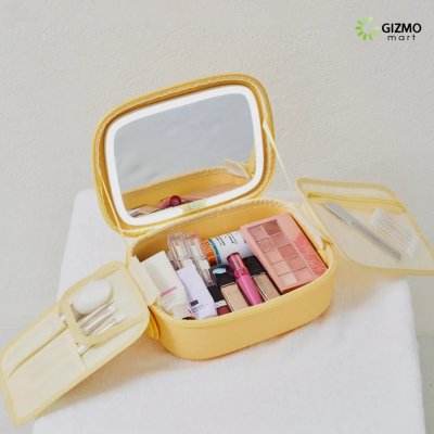 Fungoofun Make up Mirror Bag กระเป๋าใส่เครื่องสำอาง+กระจก+ไฟ 3 มิติ กระเป๋าจัดระเบียบเครื่องสำอาง กันน้ํา รุ่น F536