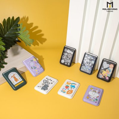 Hana Printing pocket card ช่องเก็บบัตร แบบแม่เหล็ก วัสดุหนัง มีลาย 8 ลาย