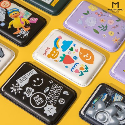 Hana Printing pocket card ช่องเก็บบัตร แบบแม่เหล็ก วัสดุหนัง มีลาย 8 ลาย