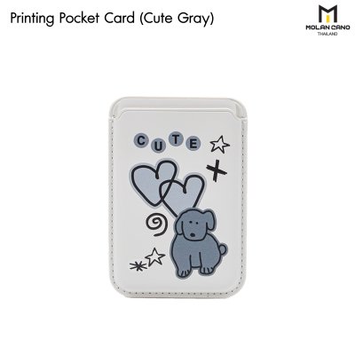 Hana Printing pocket card ช่องเก็บบัตร แบบแม่เหล็ก วัสดุหนัง มีลาย 8 ลาย