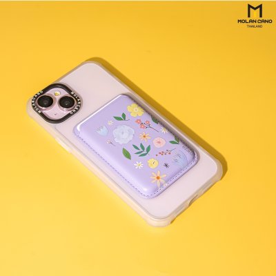 Hana Printing pocket card ช่องเก็บบัตร แบบแม่เหล็ก วัสดุหนัง มีลาย 8 ลาย