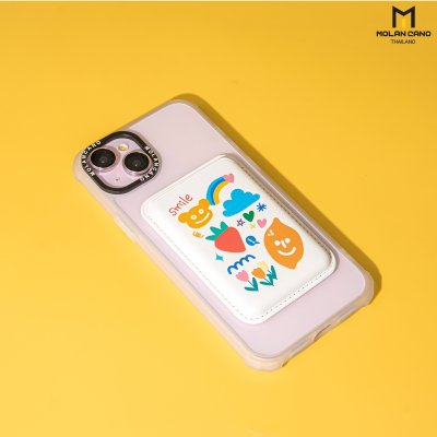 Hana Printing pocket card ช่องเก็บบัตร แบบแม่เหล็ก วัสดุหนัง มีลาย 8 ลาย