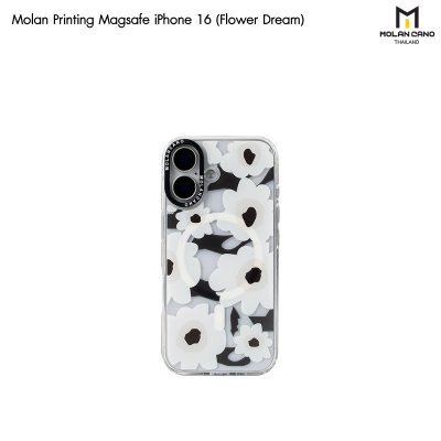 MOLAN CANO Crystal Clear Printing Magsafe Case รุ่น iPhone 16/16+/16pro/16Pro Max เคสไอโฟน เคสกันรอย-ขอบสีใสสกีนลาย
