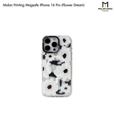 MOLAN CANO Crystal Clear Printing Magsafe Case รุ่น iPhone 16/16+/16pro/16Pro Max เคสไอโฟน เคสกันรอย-ขอบสีใสสกีนลาย