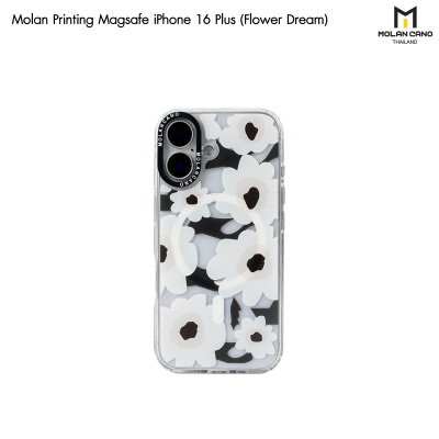 MOLAN CANO Crystal Clear Printing Magsafe Case รุ่น iPhone 16/16+/16pro/16Pro Max เคสไอโฟน เคสกันรอย-ขอบสีใสสกีนลาย