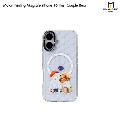 MOLAN CANO Crystal Clear Printing Magsafe Case รุ่น iPhone 16/16+/16pro/16Pro Max เคสไอโฟน เคสกันรอย-ขอบสีใสสกีนลาย