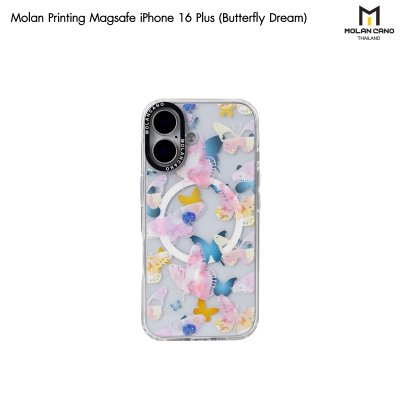 MOLAN CANO Crystal Clear Printing Magsafe Case รุ่น iPhone 16/16+/16pro/16Pro Max เคสไอโฟน เคสกันรอย-ขอบสีใสสกีนลาย