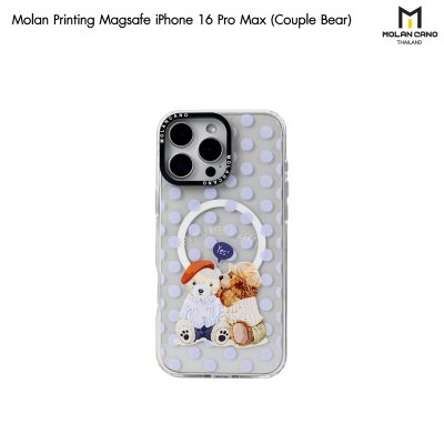 MOLAN CANO Crystal Clear Printing Magsafe Case รุ่น iPhone 16/16+/16pro/16Pro Max เคสไอโฟน เคสกันรอย-ขอบสีใสสกีนลาย
