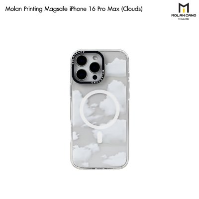 MOLAN CANO Crystal Clear Printing Magsafe Case รุ่น iPhone 16/16+/16pro/16Pro Max เคสไอโฟน เคสกันรอย-ขอบสีใสสกีนลาย