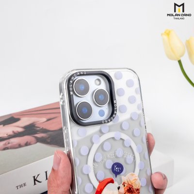 MOLAN CANO Crystal Clear Printing Magsafe Case รุ่น iPhone 16/16+/16pro/16Pro Max เคสไอโฟน เคสกันรอย-ขอบสีใสสกีนลาย