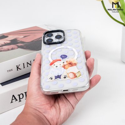 MOLAN CANO Crystal Clear Printing Magsafe Case รุ่น iPhone 16/16+/16pro/16Pro Max เคสไอโฟน เคสกันรอย-ขอบสีใสสกีนลาย