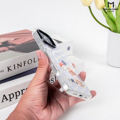 MOLAN CANO Crystal Clear Printing Magsafe Case รุ่น iPhone 16/16+/16pro/16Pro Max เคสไอโฟน เคสกันรอย-ขอบสีใสสกีนลาย