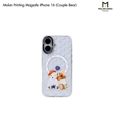 MOLAN CANO Crystal Clear Printing Magsafe Case รุ่น iPhone 16/16+/16pro/16Pro Max เคสไอโฟน เคสกันรอย-ขอบสีใสสกีนลาย