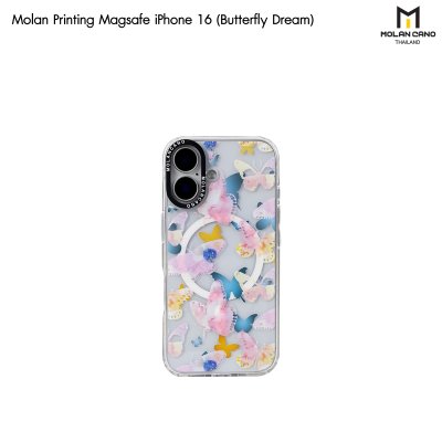 MOLAN CANO Crystal Clear Printing Magsafe Case รุ่น iPhone 16/16+/16pro/16Pro Max เคสไอโฟน เคสกันรอย-ขอบสีใสสกีนลาย