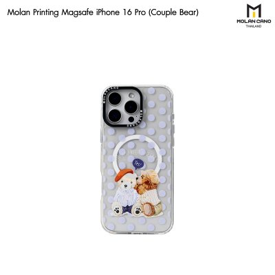 MOLAN CANO Crystal Clear Printing Magsafe Case รุ่น iPhone 16/16+/16pro/16Pro Max เคสไอโฟน เคสกันรอย-ขอบสีใสสกีนลาย