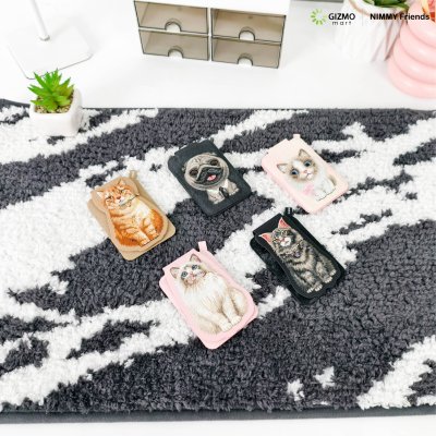 Nimmy Friend Embroidery Magnetic Stand ขาตั้งโทรศัพท์แม่เหล็กพร้อมช่องใส่บัตร ลายงานปัก 3D