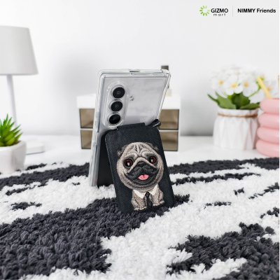 Nimmy Friend Embroidery Magnetic Stand ขาตั้งโทรศัพท์แม่เหล็กพร้อมช่องใส่บัตร ลายงานปัก 3D