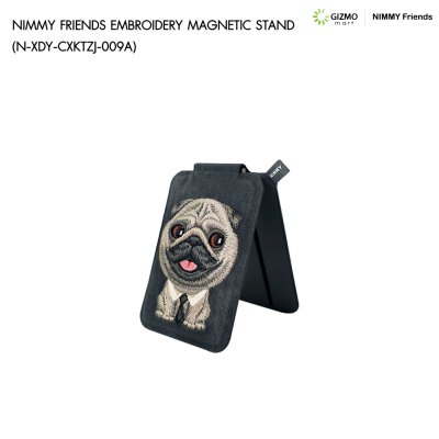 Nimmy Friend Embroidery Magnetic Stand ขาตั้งโทรศัพท์แม่เหล็กพร้อมช่องใส่บัตร ลายงานปัก 3D