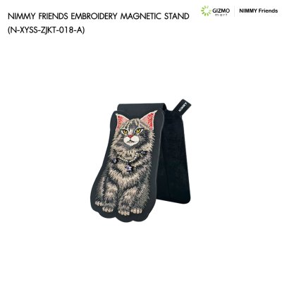 Nimmy Friend Embroidery Magnetic Stand ขาตั้งโทรศัพท์แม่เหล็กพร้อมช่องใส่บัตร ลายงานปัก 3D