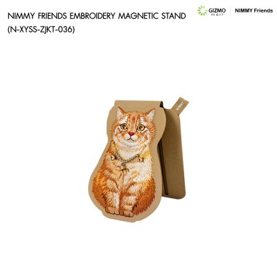 Nimmy Friend Embroidery Magnetic Stand ขาตั้งโทรศัพท์แม่เหล็กพร้อมช่องใส่บัตร ลายงานปัก 3D