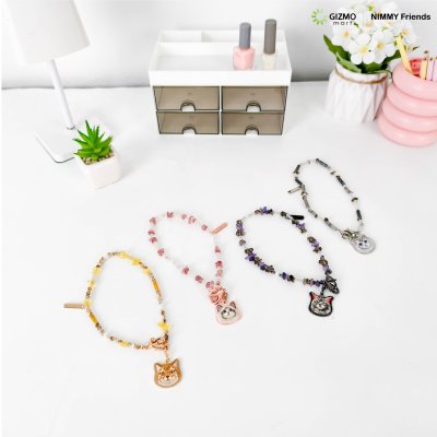 Nimmy Friend Mobile Phone Chain สายคล้องข้อมือถือประดับลูกปัดและจี้ปัก 3D