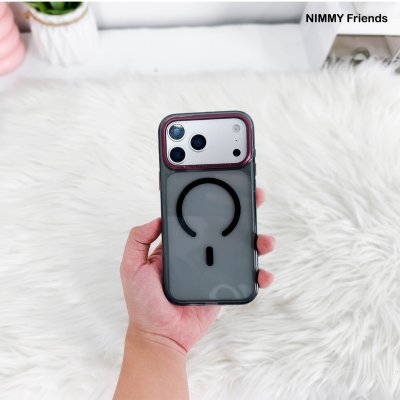 Nimmy Friends Crystal Clear with MagSafe สำหรับ iPhone 17/18 Series เคสใสคริสตัลขอบแต่งเมทัลลิก รองรับชาร์จไร้สายแม่เหล็ก