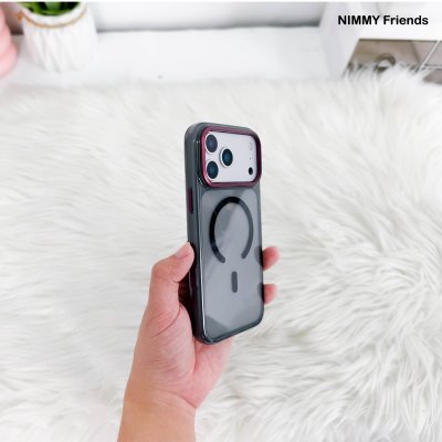 Nimmy Friends Crystal Clear with MagSafe สำหรับ iPhone 17/18 Series เคสใสคริสตัลขอบแต่งเมทัลลิก รองรับชาร์จไร้สายแม่เหล็ก