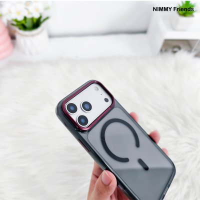 Nimmy Friends Crystal Clear with MagSafe สำหรับ iPhone 17/18 Series เคสใสคริสตัลขอบแต่งเมทัลลิก รองรับชาร์จไร้สายแม่เหล็ก