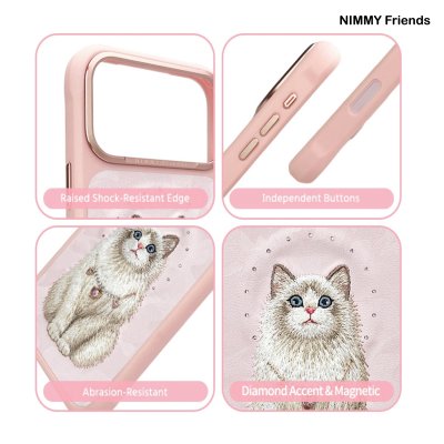 NIMMY Friends Lucky Fashion Series Magnetic Case เคสแม่เหล็กลายน้องแมวงานปัก