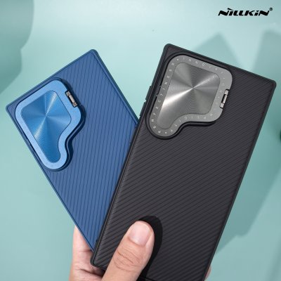 Nillkin Camshield Prop เคสกันกระทก ซิลิโคน มีที่ปิดเลนส์ ขาตั้ง รุ่น S24 Ultra ดำ/น้ำเงิน