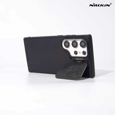 Nillkin Camshield Prop เคสกันกระทก ซิลิโคน มีที่ปิดเลนส์ ขาตั้ง รุ่น S24 Ultra ดำ/น้ำเงิน