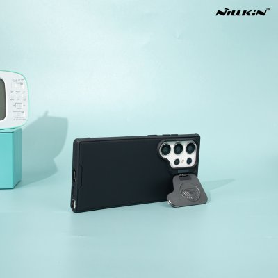 Nillkin Camshield Prop เคสกันกระทก ซิลิโคน มีที่ปิดเลนส์ ขาตั้ง รุ่น S24 Ultra ดำ/น้ำเงิน