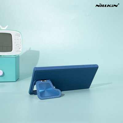 Nillkin Camshield Prop เคสกันกระทก ซิลิโคน มีที่ปิดเลนส์ ขาตั้ง รุ่น S24 Ultra ดำ/น้ำเงิน