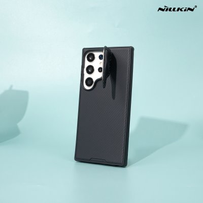 Nillkin Camshield Prop เคสกันกระทก ซิลิโคน มีที่ปิดเลนส์ ขาตั้ง รุ่น S24 Ultra ดำ/น้ำเงิน