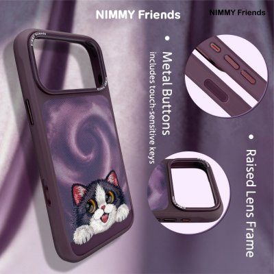 Nimmy Friends Magnetic Floppy Big Eyes Case สำหรับ iPhone 17/18 Series เคสปัก 3D ตาแก้ว รองรับแม่เหล็กชาร์จไร้สาย