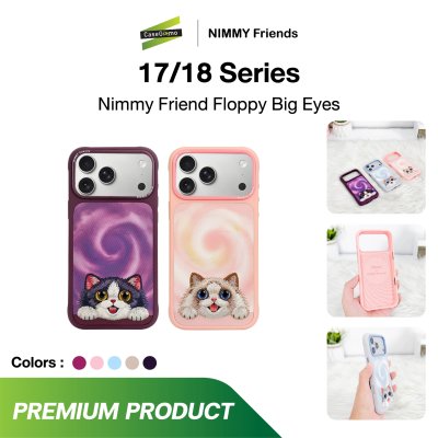 Nimmy Friends Magnetic Floppy Big Eyes Case สำหรับ iPhone 17/18 Series เคสปัก 3D ตาแก้ว รองรับแม่เหล็กชาร์จไร้สาย