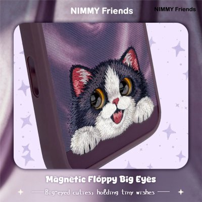 Nimmy Friends Magnetic Floppy Big Eyes Case สำหรับ iPhone 17/18 Series เคสปัก 3D ตาแก้ว รองรับแม่เหล็กชาร์จไร้สาย