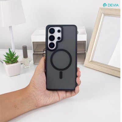 DEVIA Pino Series Magnetic Case Black เคสกันกระแทกเนื้อแมตต์ชาร์จไร้สาย สำหรับ Samsung Galaxy S26 Ultra
