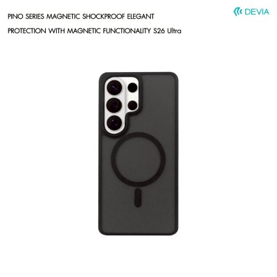 DEVIA Pino Series Magnetic Case Black เคสกันกระแทกเนื้อแมตต์ชาร์จไร้สาย สำหรับ Samsung Galaxy S26 Ultra