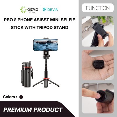 DEVIA Pro2 Phone Assist MINI Selfie Stick With Tripod Stand ไม้เซลฟี่พร้อมขาตั้งกล้องบลูทูธขนาดพกพา