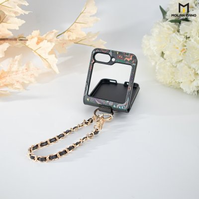 เคส Z Flip 6 Molan Cano หนังลายดอกไม้ มีสายคล้อง