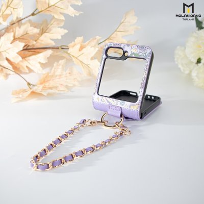 เคส Z Flip 6 Molan Cano หนังลายดอกไม้ มีสายคล้อง