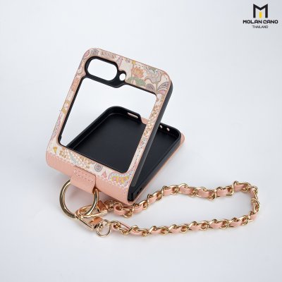 เคส Z Flip 6 Molan Cano หนังลายดอกไม้ มีสายคล้อง