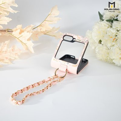เคส Z Flip 6 Molan Cano หนังลายดอกไม้ มีสายคล้อง